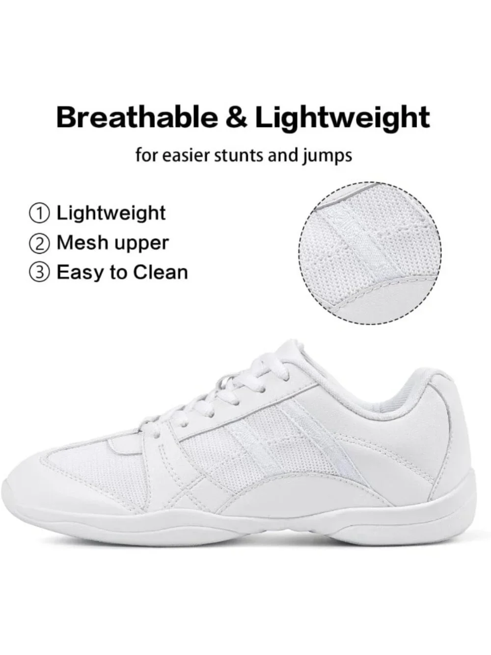 Stylish Black Cheerleading Shoes for Women | Athletic Dance Flats & Sneakers